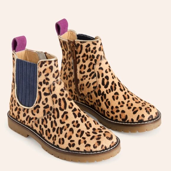 Mini Boden Leather Chelsea Boots-Leopard - Sz. 7.5/38 - Picture 1 of 6